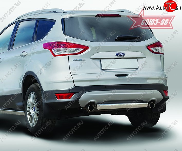 14 264 р. Защита заднего бампера из овальной трубы Souz-96 (в 75х42) Ford Kuga 2 дорестайлинг (2013-2016)  с доставкой в г. Вологда