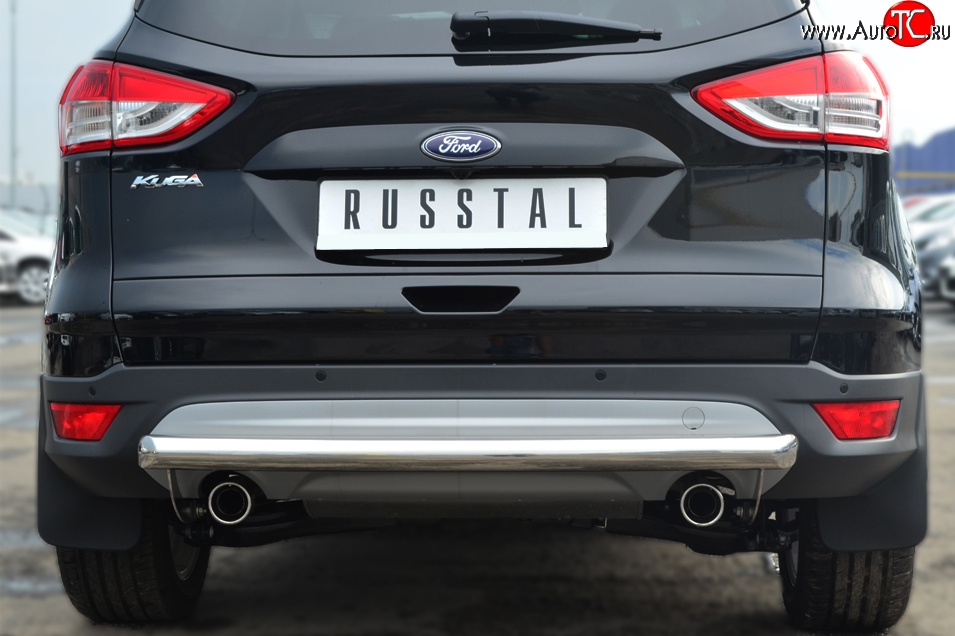 13 449 р. Одинарная защита заднего бампера из трубы диаметром 63 мм SLITKOFF Ford Kuga 2 дорестайлинг (2013-2016)  с доставкой в г. Вологда