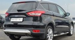 13 949 р. Одинарная защита заднего бампера из трубы диаметром 76 мм SLITKOFF Ford Kuga 2 дорестайлинг (2013-2016)  с доставкой в г. Вологда. Увеличить фотографию 3