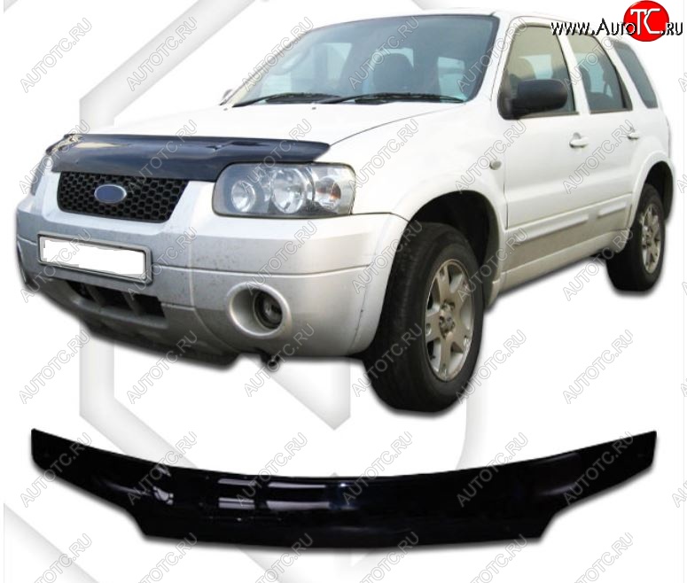 2 079 р. Дефлектор капота CA-Plastic  Ford Maverick  TM1 (2000-2004) дорестайлинг, 5 дв. (Classic черный, Без надписи)  с доставкой в г. Вологда