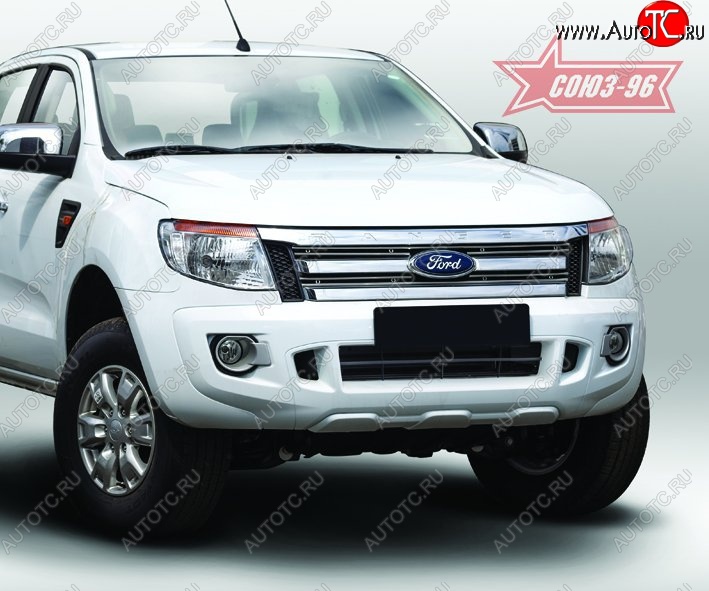 4 904 р. Декоративные элементы решетки радиатора Souz-96 (d10) Ford Ranger RapCab дорестайлинг (2011-2016)  с доставкой в г. Вологда