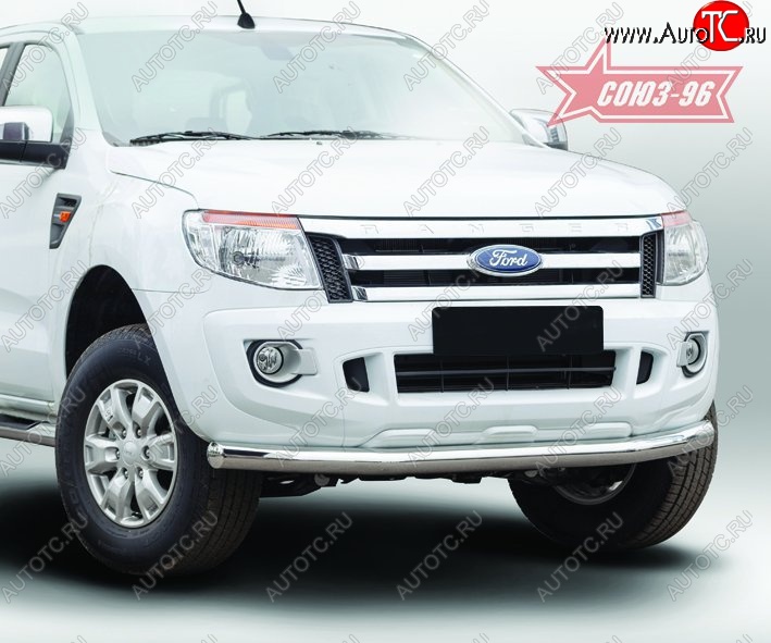 14 669 р. Защита переднего бампера одинарная Souz-96 (d76). Ford Ranger DoubleCab дорестайлинг (2011-2016)  с доставкой в г. Вологда