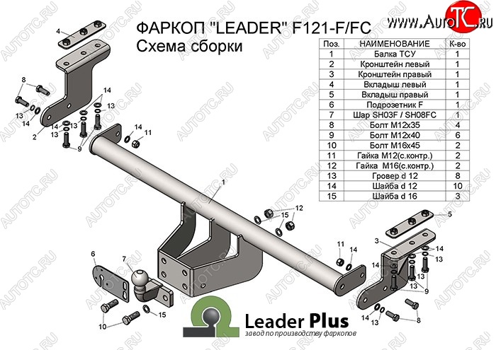 7 999 р. Фаркоп Лидер Плюс Ford Ranger RapCab рестайлинг (2015-2021)  с доставкой в г. Вологда