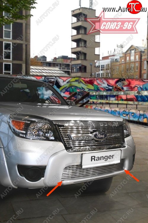 4 769 р. Декоративный элемент воздухозаборника Souz-96 (d10) Ford Ranger дорестайлинг (2006-2009)  с доставкой в г. Вологда