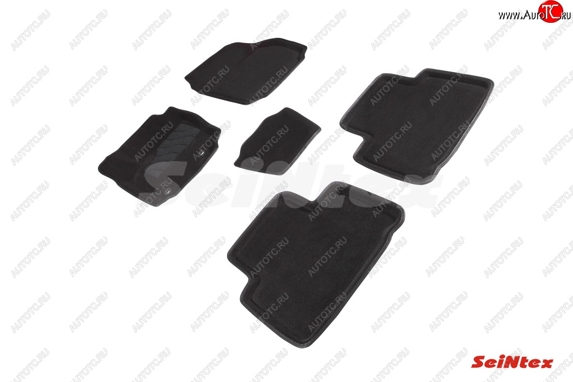 5 449 р. Комплект 3D ковриков в салон (ворсовые / чёрные) Seintex Ford S-Max 1 рестайлинг (2010-2015)  с доставкой в г. Вологда