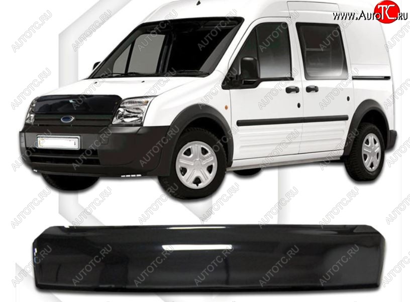 1 999 р. Дефлектор капота CA-Plastiс Ford Tourneo Connect дорестайлинг (2002-2007) (Classic черный, Без надписи)  с доставкой в г. Вологда