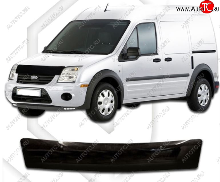 1 899 р. Дефлектор капота CA-Plastiс Ford Transit Connect (2002-2009) (Classic черный, Без надписи)  с доставкой в г. Вологда