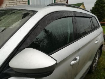 2 199 р. Дефлектора окон CA-Plastiс Skoda Kodiaq NU7 дорестайлинг (2017-2021) (Classic полупрозрачный , Без надписи)  с доставкой в г. Вологда. Увеличить фотографию 2