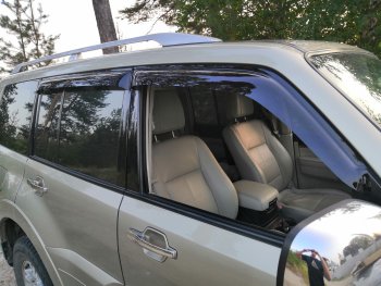 2 159 р. Дефлектора окон CA-Plastiс  Mitsubishi Pajero  4 V90 (2006-2015) дорестайлинг, 1-ый рестайлинг (Classic полупрозрачный, Без хром.молдинга)  с доставкой в г. Вологда. Увеличить фотографию 3