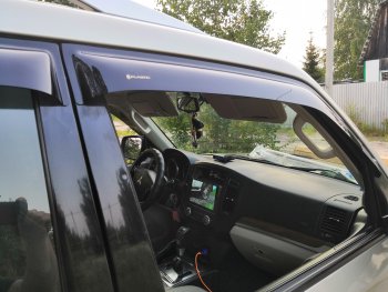 2 159 р. Дефлектора окон CA-Plastiс  Mitsubishi Pajero  4 V90 (2006-2015) дорестайлинг, 1-ый рестайлинг (Classic полупрозрачный, Без хром.молдинга)  с доставкой в г. Вологда. Увеличить фотографию 4