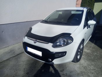 1 999 р. Дефлектор капота CA-Plastic  Fiat Grande Punto (2005-2012) (Classic черный, Без надписи)  с доставкой в г. Вологда. Увеличить фотографию 2