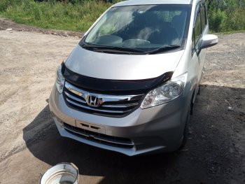 1 899 р. Дефлектор капота (GB3) CA-Plastic  Honda Freed  GB3,GB4 (2008-2011) минивэн дорестайлинг (Classic черный, Без надписи)  с доставкой в г. Вологда. Увеличить фотографию 3