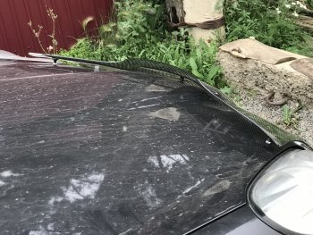 2 299 р. Дефлектор капота CA-Plastiс  Subaru Tribeca (2005-2007) (Шелкография черная)  с доставкой в г. Вологда. Увеличить фотографию 2