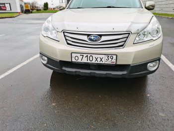 2 199 р. Дефлектор капота CA-Plastiс  Subaru Outback ( BR/B14,  BR,) (2009-2015) дорестайлинг универсал, B14)  рестайлинг универсал (Шелкография серебро)  с доставкой в г. Вологда. Увеличить фотографию 2