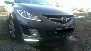 5 199 р. Передний бампер SAT (SPORT)  Mazda 6  GH (2007-2010) дорестайлинг лифтбэк, дорестайлинг седан, дорестайлинг универсал (Неокрашенный)  с доставкой в г. Вологда. Увеличить фотографию 3