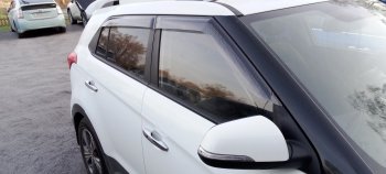 2 199 р. Дефлектора окон CA-Plastic  Hyundai Creta  GS (2015-2021) дорестайлинг, рестайлинг (Шелкография черная)  с доставкой в г. Вологда. Увеличить фотографию 4
