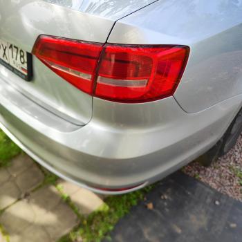 4 549 р. Задний бампер SAT  Volkswagen Jetta  A6 (2015-2018) седан рестайлинг (Неокрашенный)  с доставкой в г. Вологда. Увеличить фотографию 2