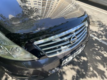 2 599 р. Дефлектор капота (exclusive) CA-Plastic  Nissan Teana  2 J32 (2008-2014) дорестайлинг, рестайлинг (Classic чёрный, Без надписи)  с доставкой в г. Вологда. Увеличить фотографию 4