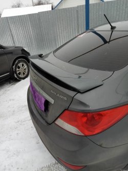4 389 р. Спойлер M-VRS V2 Hyundai Solaris RBr седан рестайлинг (2014-2017) (Неокрашенный)  с доставкой в г. Вологда. Увеличить фотографию 4