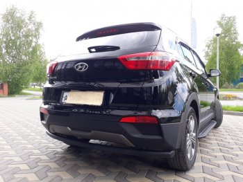7 199 р. Защита заднего бампера из трубы d57 Slitkoff (радиусная) Hyundai Creta GS дорестайлинг (2015-2019) (Цвет: серебристый)  с доставкой в г. Вологда. Увеличить фотографию 7