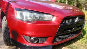 579 р. Реснички на фары Style Mitsubishi Lancer 10 CY хэтчбэк дорестайлинг (2007-2010) (Неокрашенные)  с доставкой в г. Вологда. Увеличить фотографию 5