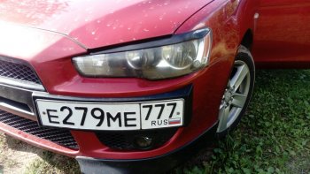 579 р. Реснички на фары Style Mitsubishi Lancer 10 CY хэтчбэк дорестайлинг (2007-2010) (Неокрашенные)  с доставкой в г. Вологда. Увеличить фотографию 6