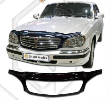 2 899 р. Дефлектор капота CA-Plastic exclusive  ГАЗ 31105  Волга (2003-2009) дорестайлинг, рестайлинг (серия Classic черный)  с доставкой в г. Вологда. Увеличить фотографию 2