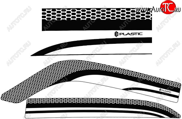 2 079 р. Дефлектора окон CA-Plastic  ГАЗ 31105  Волга (2003-2009) дорестайлинг, рестайлинг (Серия Art белая, Без хром.молдинга)  с доставкой в г. Вологда