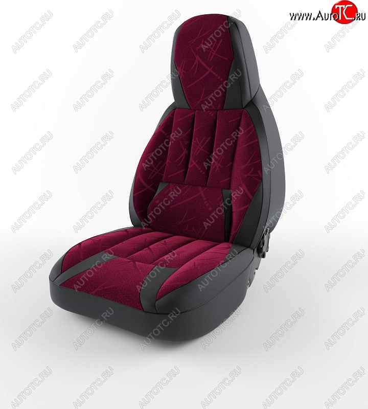 6 999 р. Чехлы для сидений (7-ми местная) Lord Autofashion Турин Ромб (экокожа) ГАЗ ГАЗель 3302 дорестайлинг шасси (1994-2002) (Черный, вставка флок Красный кедр)  с доставкой в г. Вологда