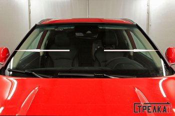 1 699 р. Водостоки (дефлектора) лобового стекла Стрелка 11  Geely Atlas Pro  NL3 (2019-2025)  с доставкой в г. Вологда. Увеличить фотографию 4