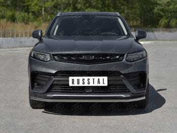 12 849 р. Защита переднего бампера (Ø42 мм, нержавейка) SLITKOFF Geely Tugella FY11,HPBA4 рестайлинг (2022-2025)  с доставкой в г. Вологда. Увеличить фотографию 4