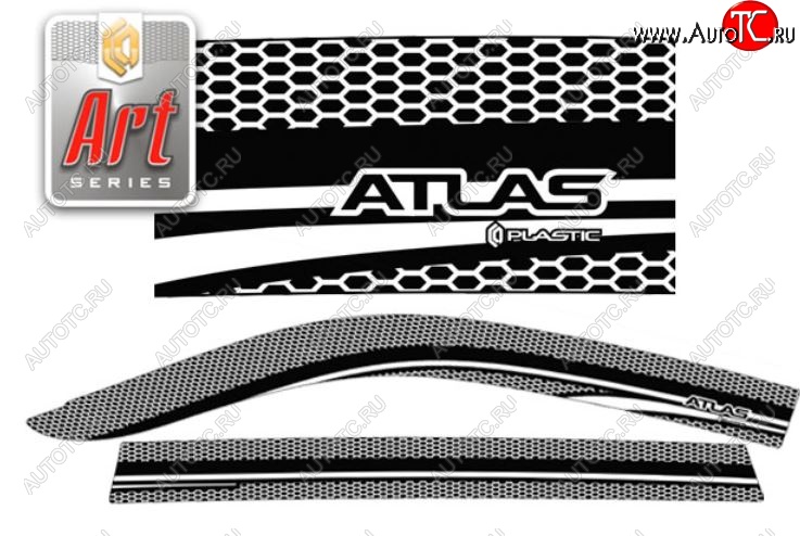 2 199 р. Дефлектора окон CA-Plastic  Geely Atlas  NL3 (2016-2022) (Серия Art графит, без хром. молдинга)  с доставкой в г. Вологда