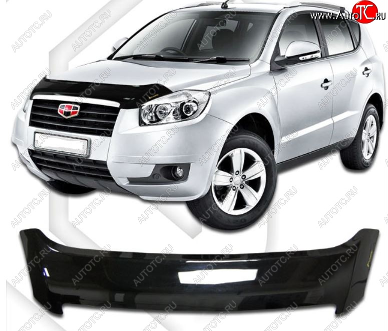 2 079 р. Дефлектор капота CA-Plastic  Geely Emgrand X7 (2011-2015) дорестайлинг (Classic черный, Без надписи)  с доставкой в г. Вологда