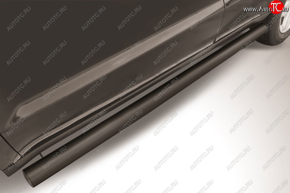 12 399 р. Защита порогов Slitkoff (d76 мм) Geely Emgrand X7 дорестайлинг (2011-2015) (Сталь с полимерным покрытием. Цвет: чёрный)  с доставкой в г. Вологда