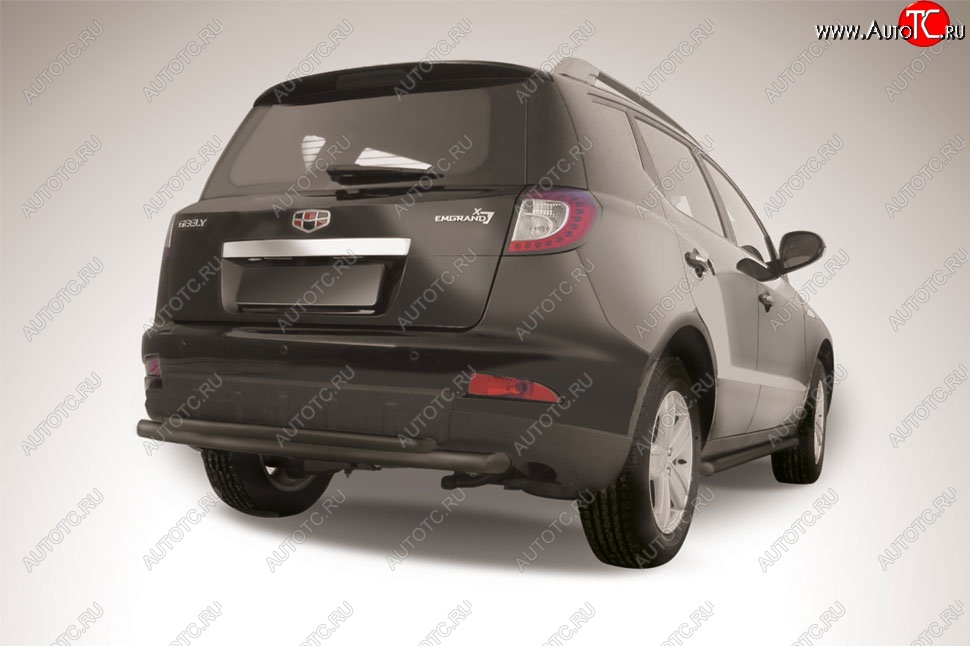 7 999 р. Защита заднего бампера Slitkoff (двойная радиусная, d57/42 мм) Geely Emgrand X7 дорестайлинг (2011-2015) (Сталь с полимерным покрытием. Цвет: чёрный)  с доставкой в г. Вологда