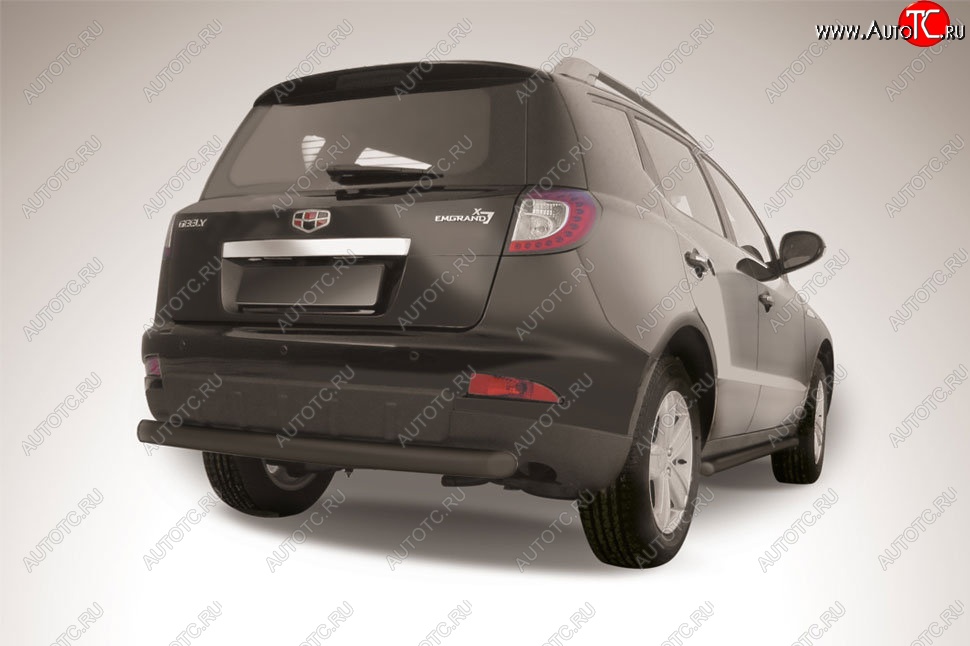 7 999 р. Защита заднего бампера Slitkoff (радиусная, d76 мм) Geely Emgrand X7 дорестайлинг (2011-2015) (Сталь с полимерным покрытием. Цвет: чёрный)  с доставкой в г. Вологда