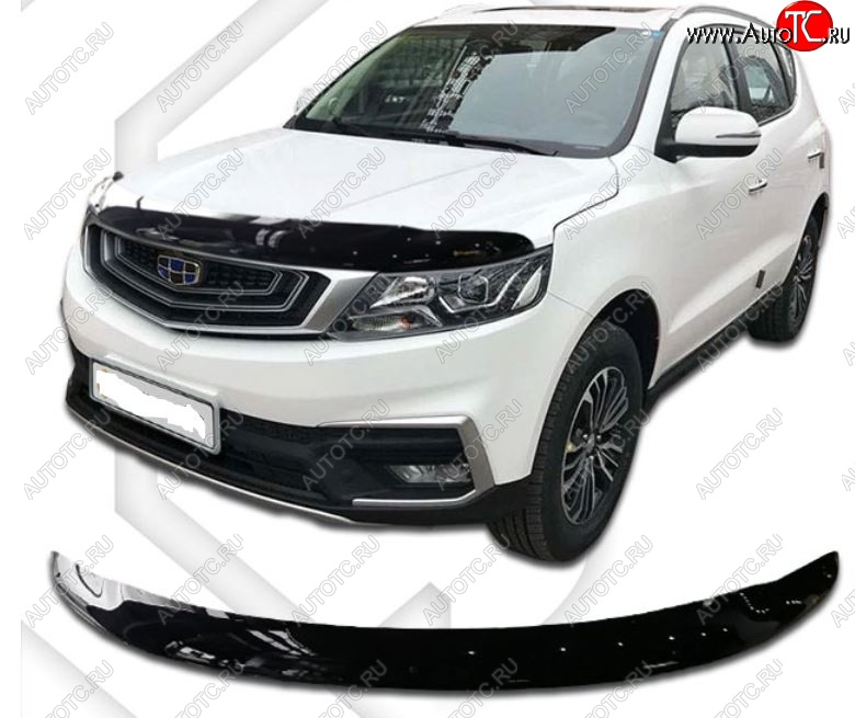 2 399 р. Дефлектор капота CA-Plastiс  Geely Emgrand X7 (2019-2021) 2-ой рестайлинг (Classic черный, Без надписи)  с доставкой в г. Вологда