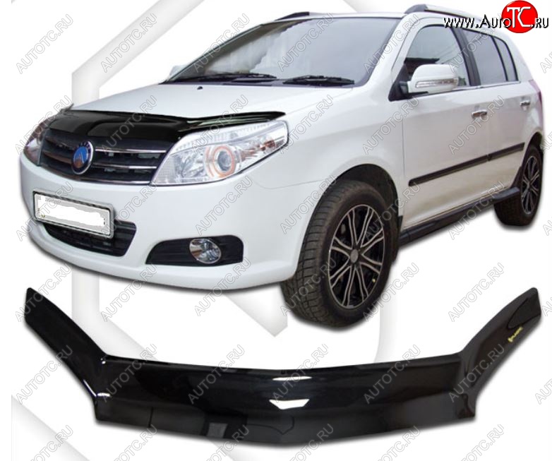 2 159 р. Дефлектор капота CA-Plastic Geely MK Cross (2011-2016) (Classic черный, Без надписи)  с доставкой в г. Вологда