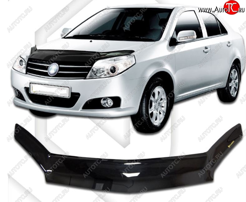 2 159 р. Дефлектор капота CA-Plastic Geely MK (2006-2015) (Classic черный, Без надписи)  с доставкой в г. Вологда