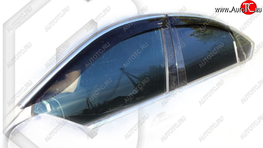 2 099 р. Дефлектора окон CA-Plastic GENESIS G80 DH (2017-2020) (Classic полупрозрачный, Без хром молдинга)  с доставкой в г. Вологда