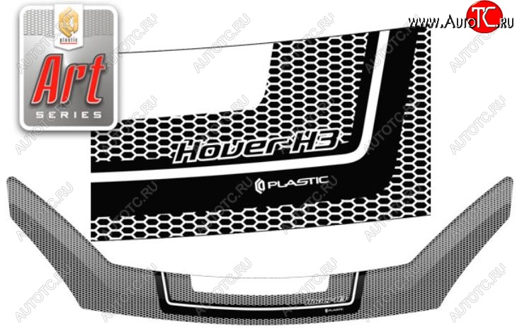 2 399 р. Дефлектор капота CA-Plastiс  Great Wall Hover H3 (2014-2016)  рестайлинг (Серия Art графит)  с доставкой в г. Вологда