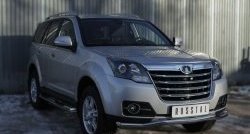 16 299 р. Защита переднего бампера (Ø63 мм волна, нержавейка) SLITKOFF Great Wall Hover H3  рестайлинг (2014-2016)  с доставкой в г. Вологда. Увеличить фотографию 2