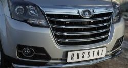 16 299 р. Защита переднего бампера (Ø63 мм волна, нержавейка) SLITKOFF Great Wall Hover H3  рестайлинг (2014-2016)  с доставкой в г. Вологда. Увеличить фотографию 3