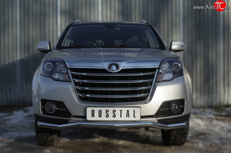 16 299 р. Защита переднего бампера (Ø63 мм волна, нержавейка) SLITKOFF Great Wall Hover H3  рестайлинг (2014-2016)  с доставкой в г. Вологда