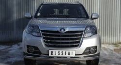 11 599 р. Защита переднего бампера (Ø75х42 мм, нержавейка) Russtal Great Wall Hover H3  рестайлинг (2014-2016)  с доставкой в г. Вологда. Увеличить фотографию 3