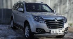 11 599 р. Защита переднего бампера (Ø75х42 мм, нержавейка) Russtal Great Wall Hover H3  рестайлинг (2014-2016)  с доставкой в г. Вологда. Увеличить фотографию 4