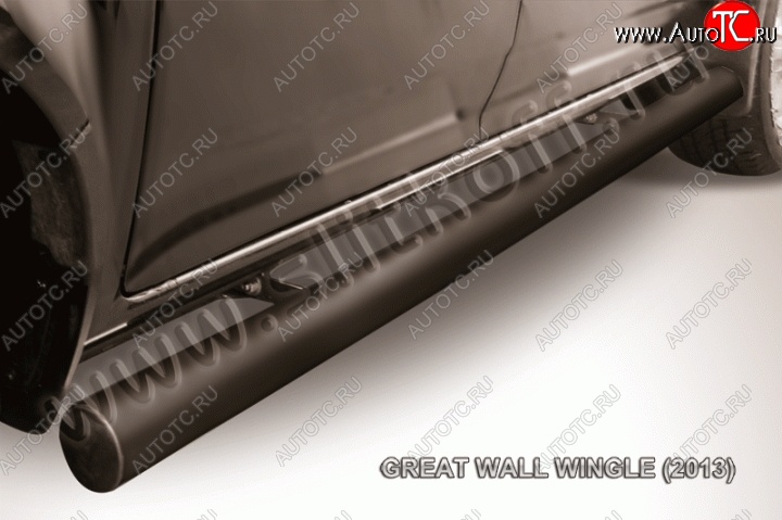 11 999 р. Защита порогов из трубы d76 Slitkoff Great Wall Wingle 5 (2011-2017) (Цвет: серебристый)  с доставкой в г. Вологда