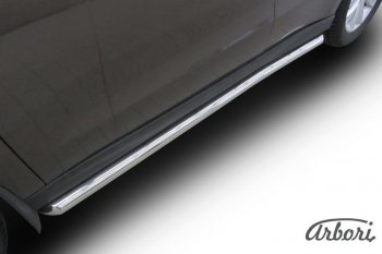 12 869 р. Защита штатных порогов Arbori (нержавейка, d57 mm). Haval H2 (2014-2021)  с доставкой в г. Вологда. Увеличить фотографию 2