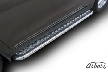 25 999 р. Защита штатных порогов с листом Arbori (нержавейка, алюминий, d57) Haval H2 (2014-2021)  с доставкой в г. Вологда. Увеличить фотографию 2