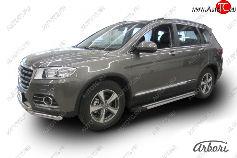 12 509 р. Порожки для ног Arbori Luxe Black Haval H6 (2013-2020)  с доставкой в г. Вологда